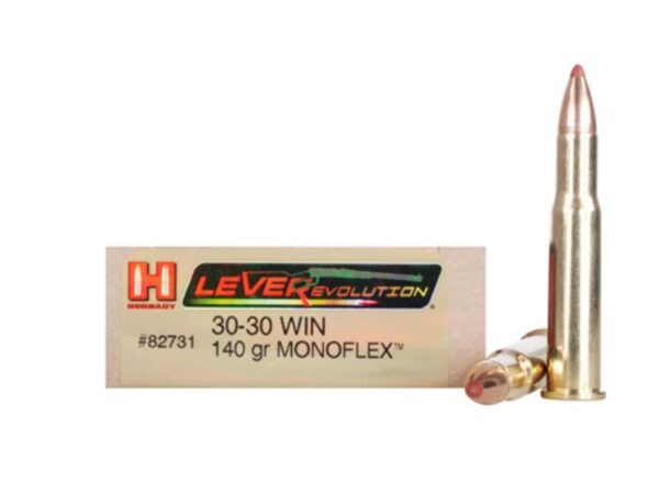Hornady LEVERevolution .30-30 Winchester 140 Gr. Gilding Metal MonoFlex- Lead-Free- Box of 20