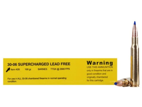 Buffalo Bore .30-06 Springfield 168 Gr. Barnes Tipped TSX Bullet Boat Tail- Lead-Free- Box of 20