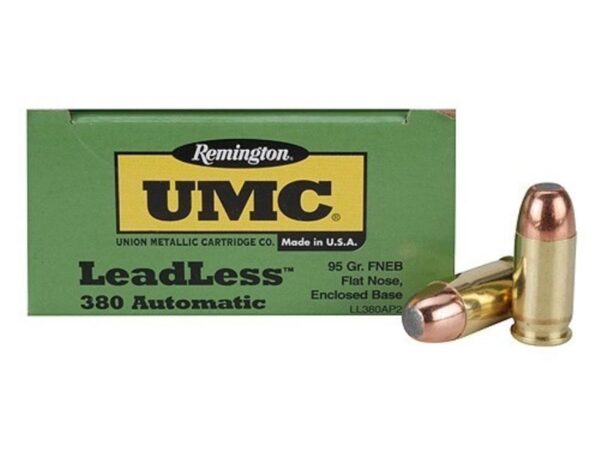 Remington UMC .380 ACP 95 Gr. Flat Nose Enclosed Base- Box of 50