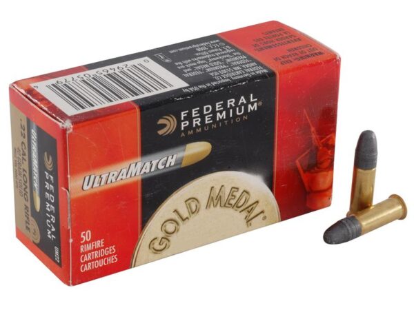 Federal Premium Gold Medal .22 Long Rifle 40 Gr. Lead UltraMatch- Box of 50