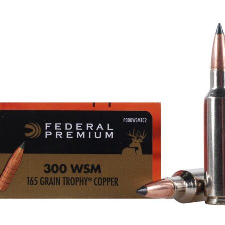 Federal Premium Vital-Shok .300 Winchester Short Magnum (WSM) 165 Gr. Trophy Copper Tipped Boat Tail- Lead-Free- Box of 20