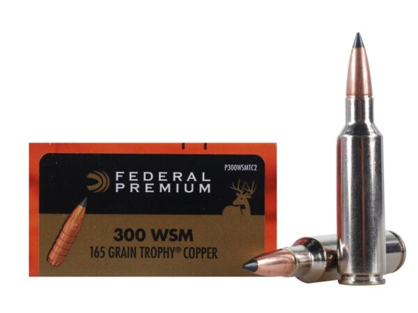 Federal Premium Vital-Shok .300 Winchester Short Magnum (WSM) 165 Gr. Trophy Copper Tipped Boat Tail- Lead-Free- Box of 20