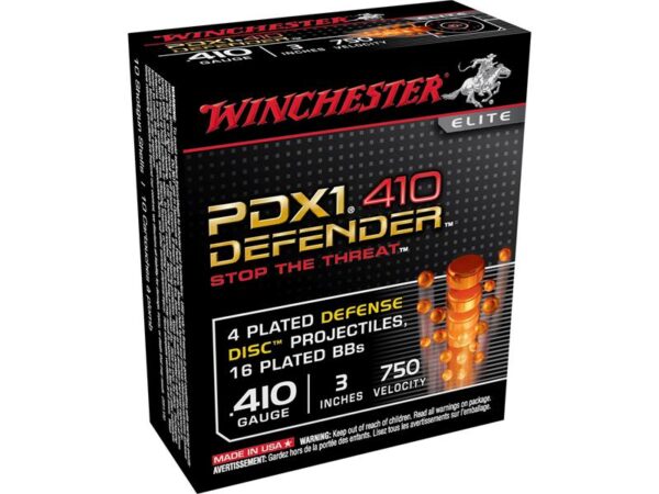 Winchester Elite Self Defense .410 Bore 3"- 4 Disks over 1/3 oz BB Bonded PDX- Box of 10