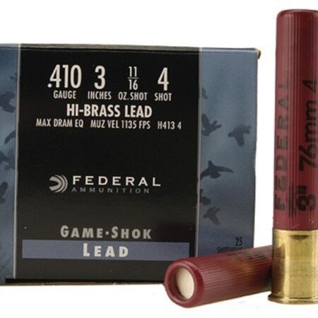 Federal Game-Shok Hi-Brass .410 Bore 3" 11/16 oz #4 Shot- Box of 25