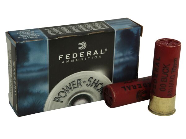 Federal Power-Shok 12 Gauge 2-3/4" Buffered 00 Buckshot 12 Pellets- Box of 5