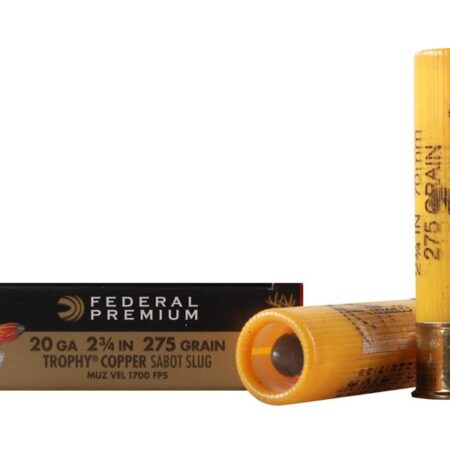 Federal Premium Vital-Shok 20 Gauge 2-3/4" 275 Gr. Trophy Copper Tipped Sabot Slug Lead-Free- Box of 5