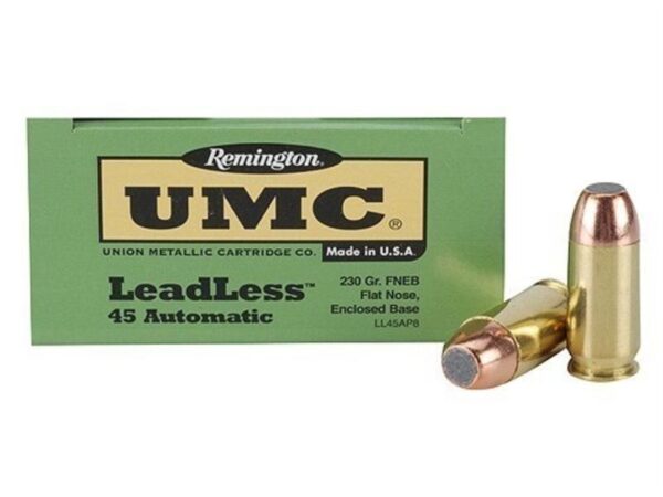 Remington UMC LeadLess .45 ACP 230 Gr. Flat Nose Enclosed Base-Box of 50