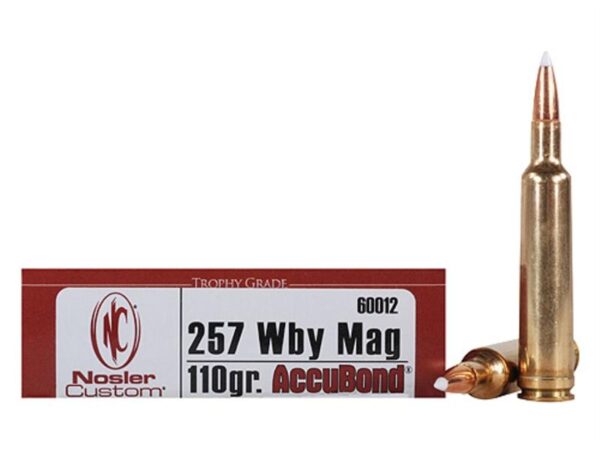 Nosler Trophy Grade .257 Weatherby Magnum 110 Gr. AccuBond Spitzer- Box of 20