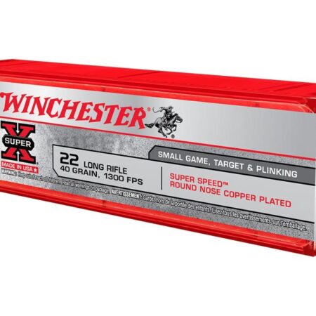 Winchester Super-X High Velocity .22 Long Rifle 40 Gr. Plated Lead Round Nose- Box of 100