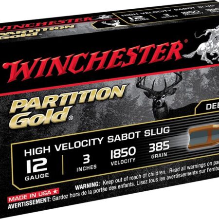 Winchester 12 Gauge 3" 385 Gr. Partition Gold Sabot Slug- Box of 5