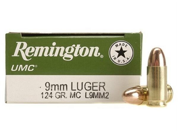 Remington UMC 9mm Luger 124 Gr. Full Metal Jacket- Box of 50