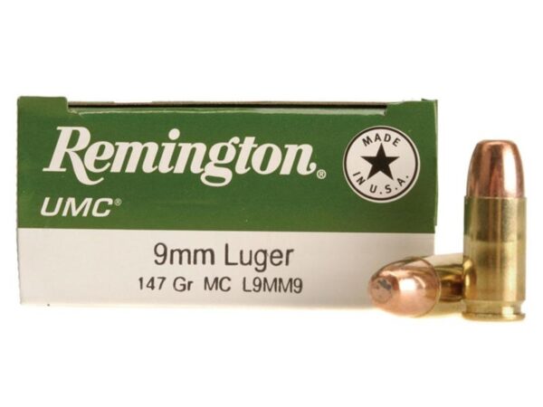 Remington UMC 9mm Luger 147 Gr. Full Metal Jacket- Box of 50
