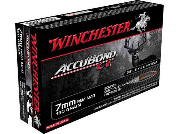 Winchester 7mm Remington Magnum 160 Gr. Nosler AccuBond- Box of 20