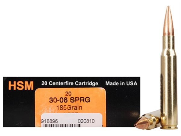 HSM Trophy Gold .30-06 Springfield 185 Gr. Berger Hunting VLD Hollow Point Boat Tail- Box of 20