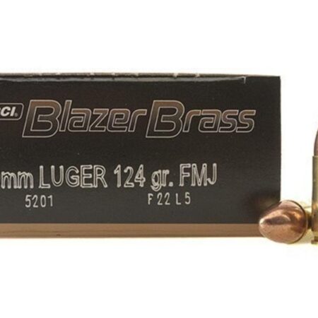 CCI Blazer Brass 9mm Luger 124 Gr. Full Metal Jacket- Box of 50