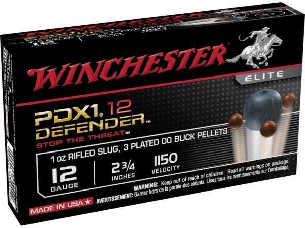 Winchester PDX1 Defender 12 Gauge 2-3/4" 1/2 oz 00 Buckshot over 1 oz Bonded Slug- Box of 10