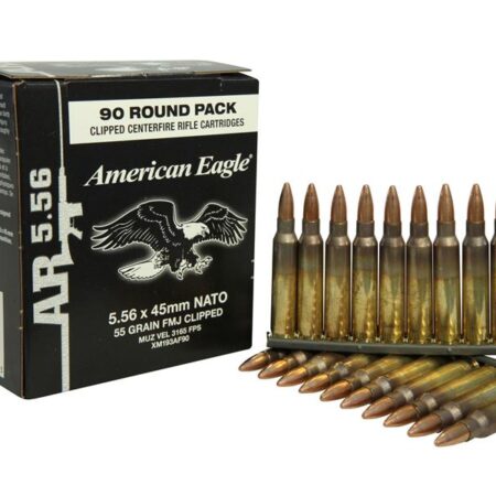 Federal American Eagle 5.56x45mm NATO 55 Gr. XM193 FMJ-BT- Box of 90