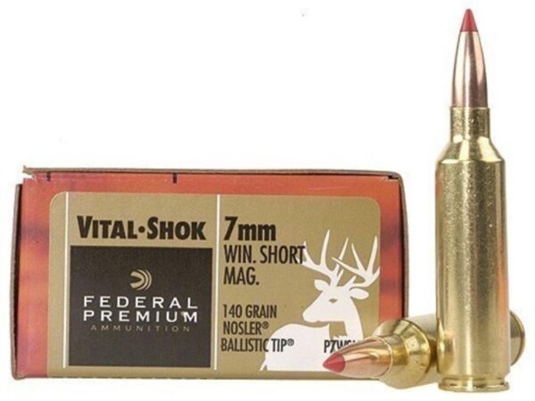 Federal Premium Vital-Shok 7mm Winchester Short Magnum (WSM) 140 Gr. Nosler Ballistic Tip- Box of 20