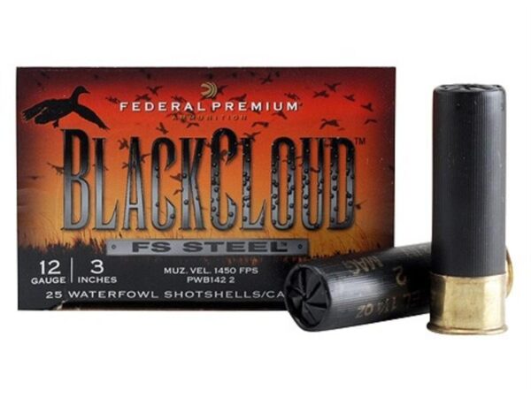 Federal Premium Black Cloud 12 Gauge 3" 1-1/4 oz #2 Non-Toxic FlightStopper Steel Shot- Box of 25