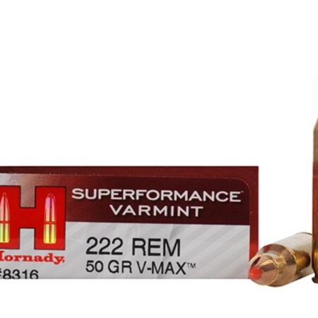 Hornady SUPERFORMANCE Varmint .222 Remington 50 Gr. V-Max- Box of 20