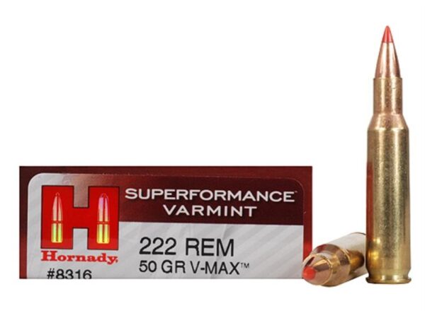 Hornady SUPERFORMANCE Varmint .222 Remington 50 Gr. V-Max- Box of 20