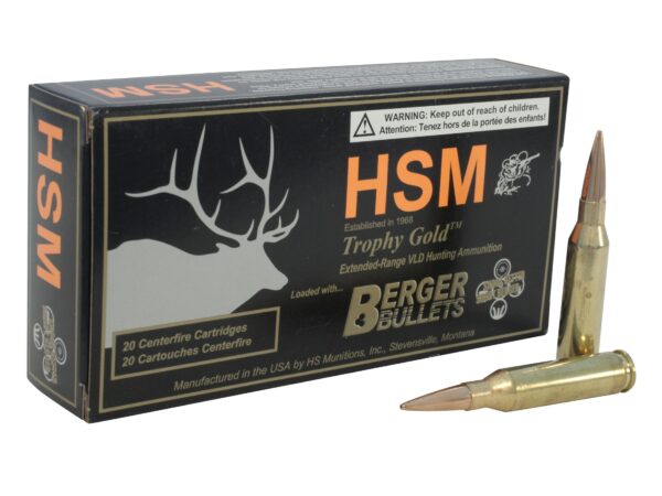HSM Trophy Gold .260 Remington 140 Gr. Berger Hunting VLD Hollow Point Boat Tail- Box of 20