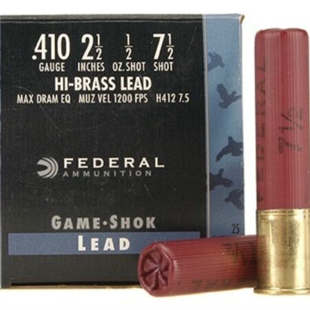 Federal Game-Shok Hi-Brass .410 Bore 2-1/2" 1/2 oz #7-1/2 Shot- Box of 25