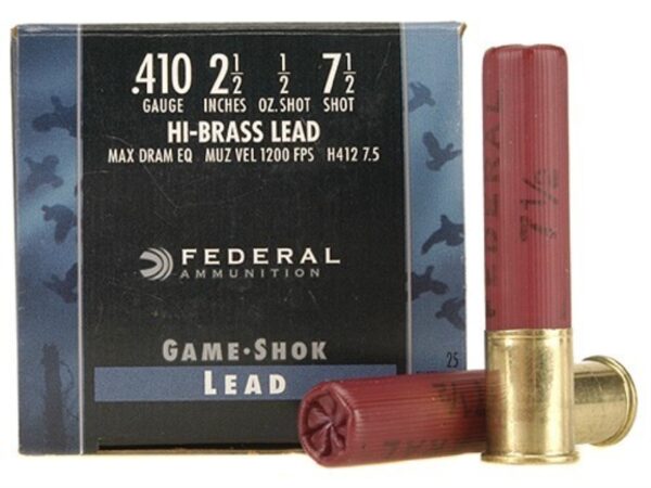 Federal Game-Shok Hi-Brass .410 Bore 2-1/2" 1/2 oz #7-1/2 Shot- Box of 25