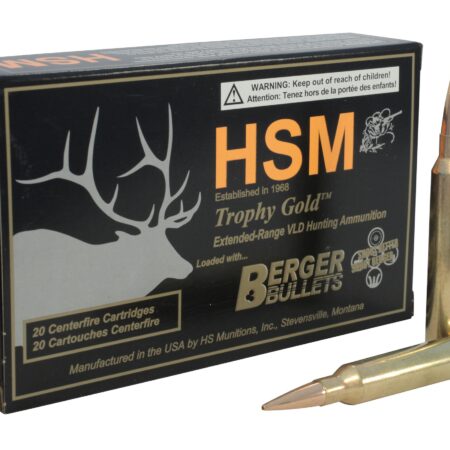 HSM Trophy Gold 7mm STW 168 Gr. Berger Hunting VLD Hollow Point Boat Tail- Box of 20