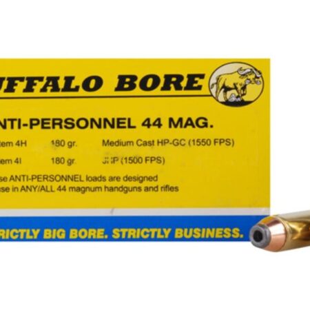 Buffalo Bore .44 Remington Magnum 180 Gr. Jacketed Hollow Point Anti-Personnel- Box of 20