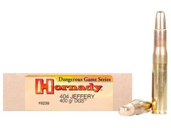 Hornady Dangerous Game .404 Jeffery 400 Gr. DGS Flat Nose Solid- Box of 20
