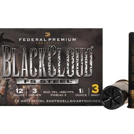 Federal Premium Black Cloud 12 Gauge 3" 1-1/4 oz #3 Non-Toxic FlightStopper Steel Shot- 100 Round Pack