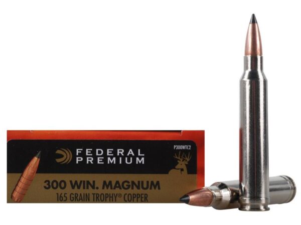 Federal Premium Vital-Shok .300 Winchester Magnum 165 Gr. Trophy Copper Tipped Boat Tail- Lead-Free- Box of 20
