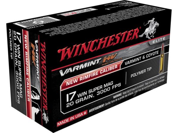 Winchester .17 Winchester Super Magnum 20 Gr. Hornady V-Max- Box of 50