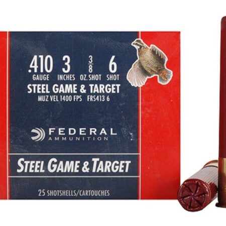 Federal Game & Target .410 Bore 3" 3/8 oz #6 Non-Toxic Steel Shot- Box of 25