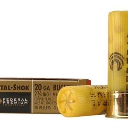 Federal Vital-Shok 20 Gauge 2-3/4" Buffered #3 Copper Plated Buckshot 20 Pellets- Box of 5