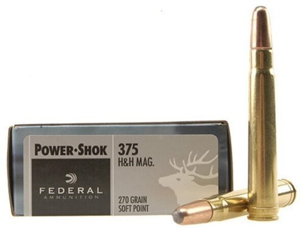 Federal Power-Shok .375 H&H Magnum 270 Gr. Soft Point- Box of 20