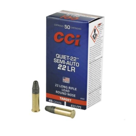 CCI Quiet Semi-Auto .22 Long Rifle 45 Gr. Target Lead Round Nose- Box of 50