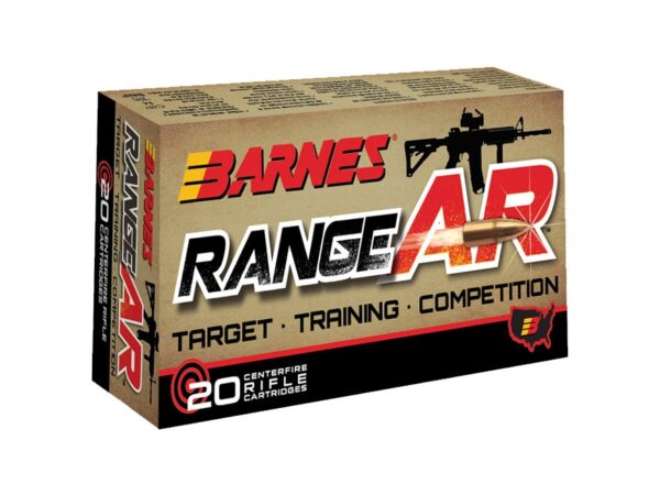 Barnes RangeAR 5.56x45mm NATO 52 Gr. Open-Tip Match (OTM)- Box of 20