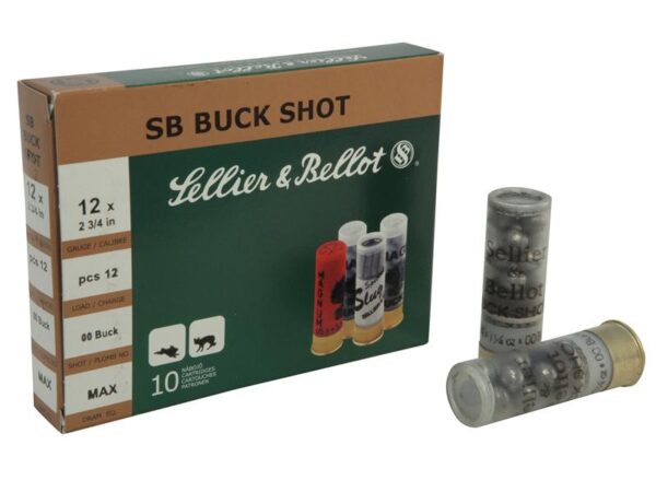 Sellier & Bellot 12 Gauge 2-3/4" 00 Buckshot 12 Pellets- Box of 10