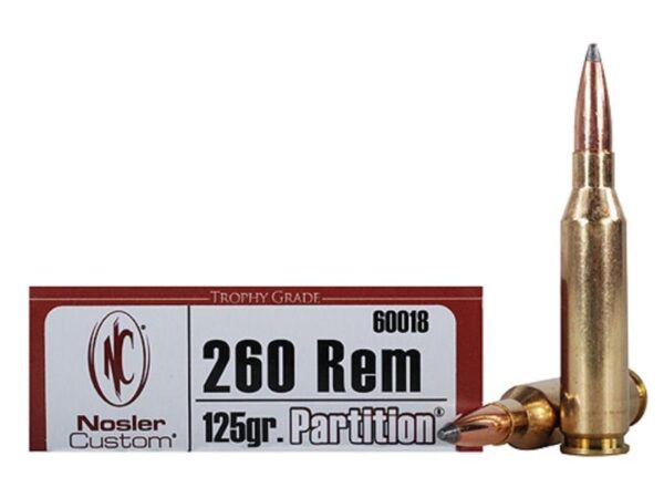Nosler Trophy Grade .260 Remington 125 Gr. Partition Spitzer- Box of 20