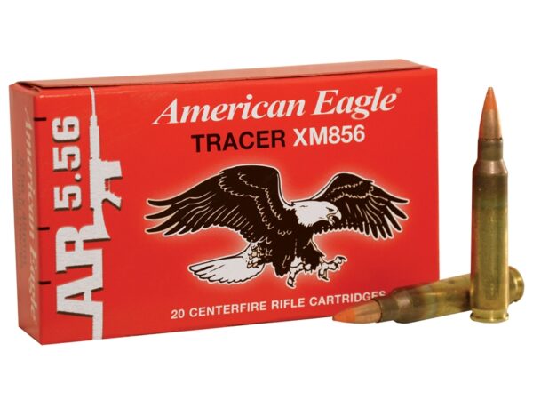 Federal American Eagle Tactical Tracer 5.56x45mm NATO 64 Gr. XM856 Full Metal Jacket Tracer- Box of 20