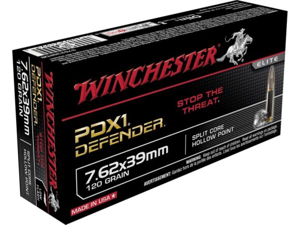 Winchester Supreme Elite Self Defense 7.62x39mm 120 Gr. PDX1 Jacketed Hollow Point- Box of 20