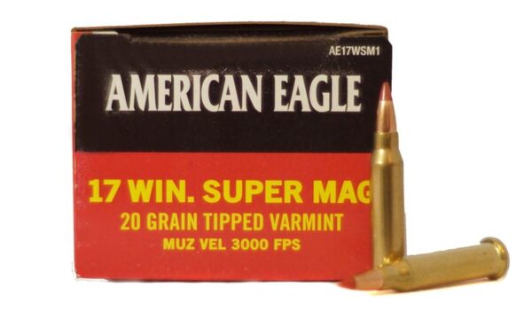 Federal American Eagle .17 Winchester Super Magnum 20 Gr. Tipped Varmint- Box of 50