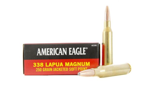 Federal American Eagle .338 Lapua Magnum 250 Gr. Jacketed Soft Point- Box of 20