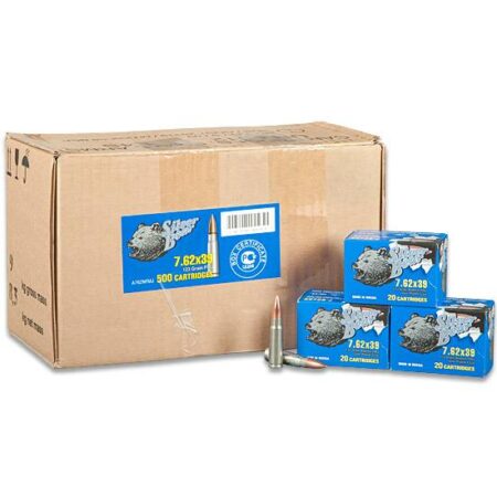 Silver Bear 7.62x39 123 Gr. FMJ (Bi-Metal)- Case of 500
