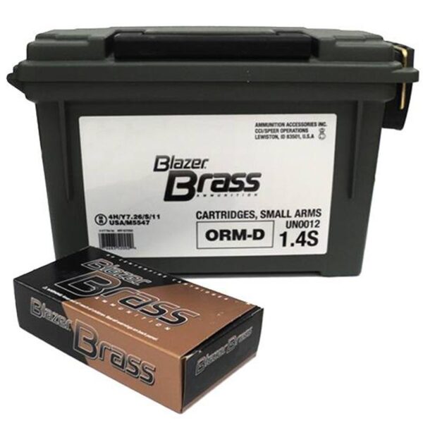 CCI Blazer Brass .40 S&W 180 Gr. Full Metal Jacket- Plastic Ammo Can of 250