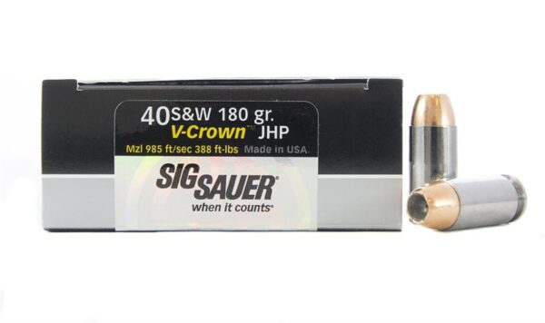 SIG SAUER Elite Performance .40 S&W 180 Gr. V-Crown JHP- Box of 20