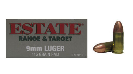 Estate 9mm Luger 115 Gr. FMJ- Box of 50