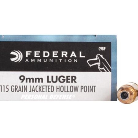 Federal Personal Defense 9mm Luger 115 Gr. JHP- Box of 20